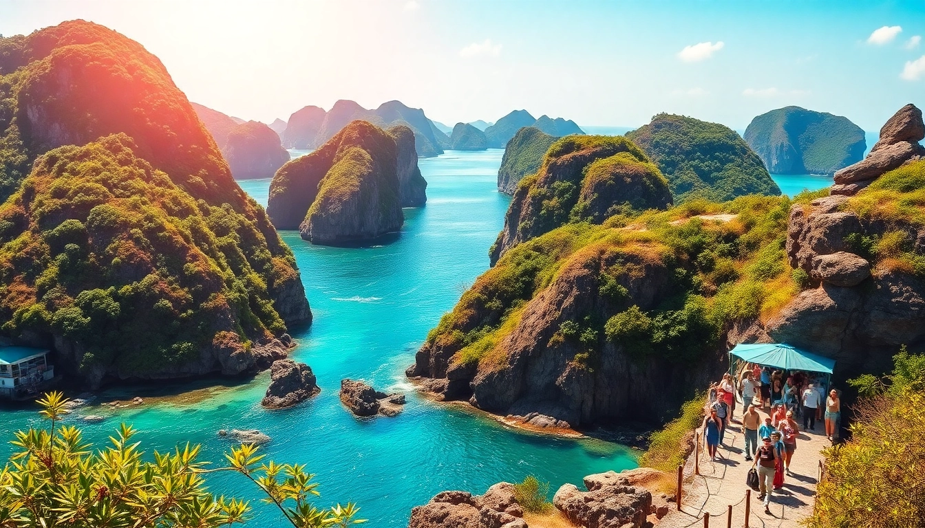 Join a colorful tour experience in Indonesia with scenic island views and lively groups exploring nature and culture.