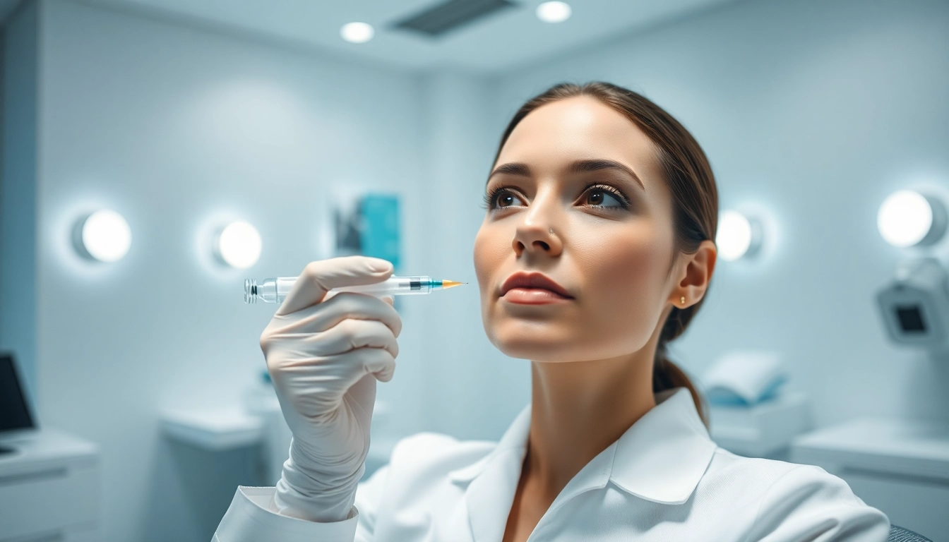 Professioneller Arzt führt eine Botox Behandlung in Zürich durch, für natürliche Ergebnisse.