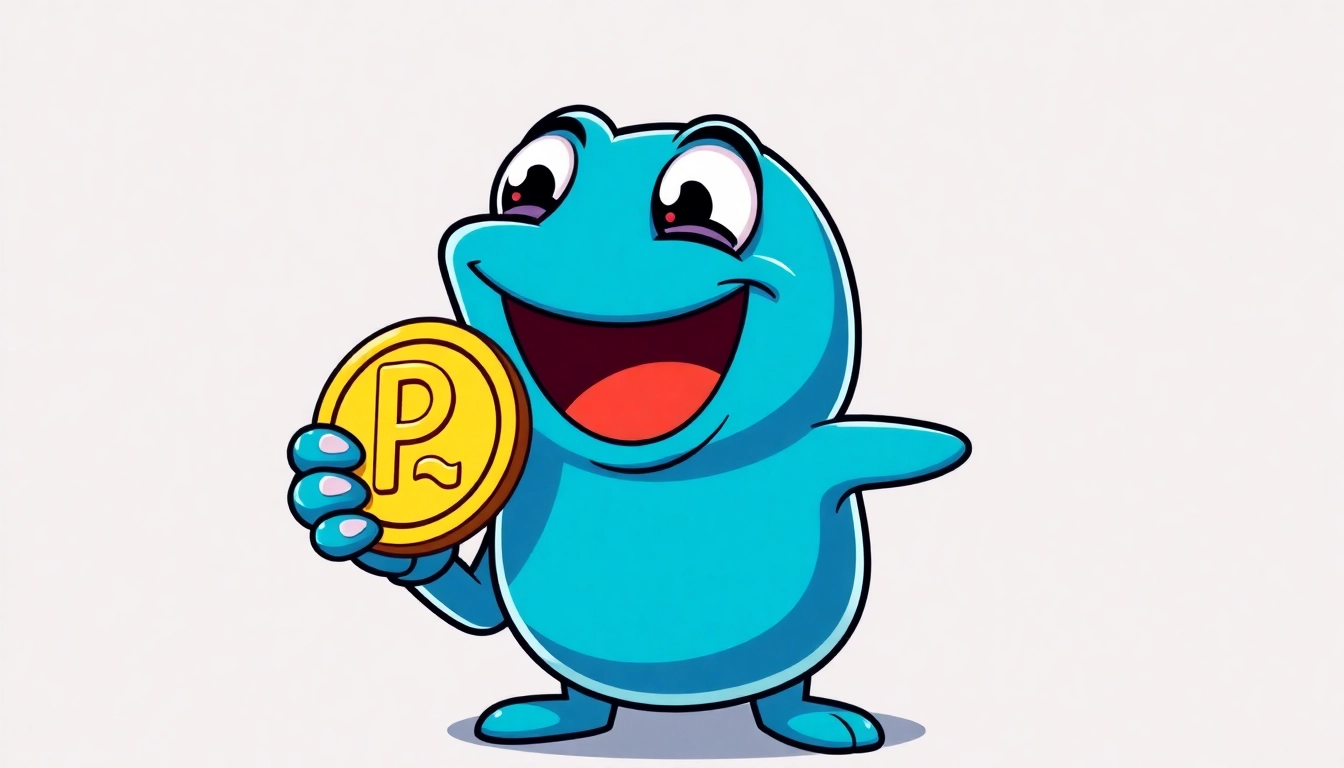 Pepe Coin Meme sparks excitement with a colorful cartoon Pepe holding a shiny token in a lively